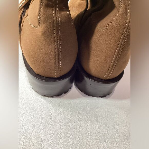 Stuart Weitzman Luxering Suede And Neoprene Ankle Boots In Brown Size 8.5 - Picture 9 of 13